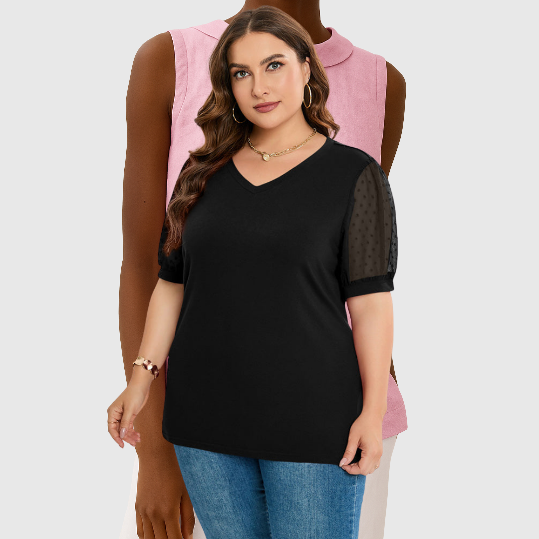 Dahlia | Sheer Sleeve Top