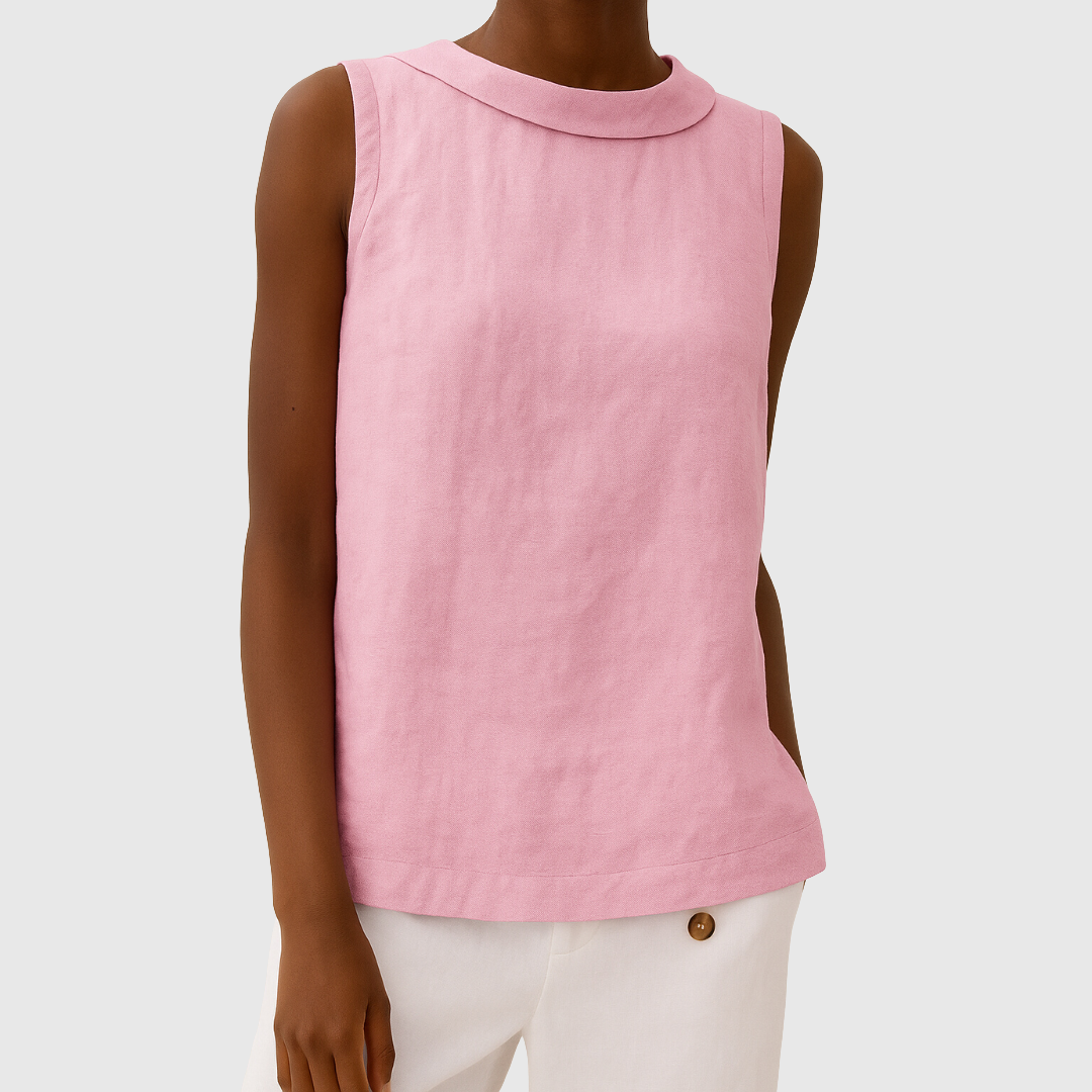 Thalia | Sleeveless Roll Collar Top