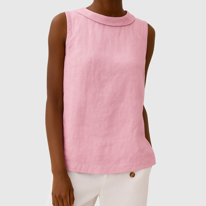 Thalia | Sleeveless Roll Collar Top