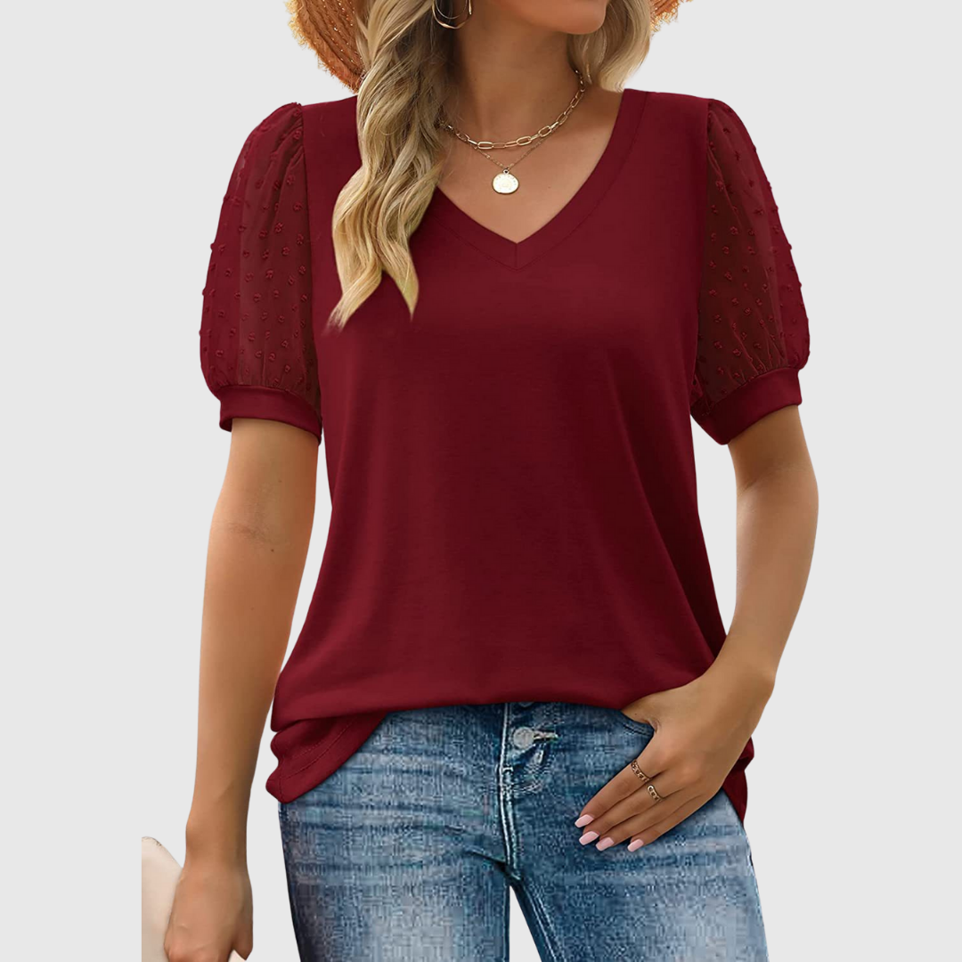 Dahlia | Sheer Sleeve Top
