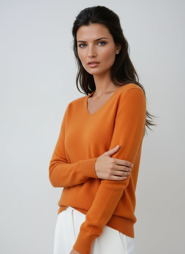Elaira | Sweater with V-Neck and Long Sleeves
